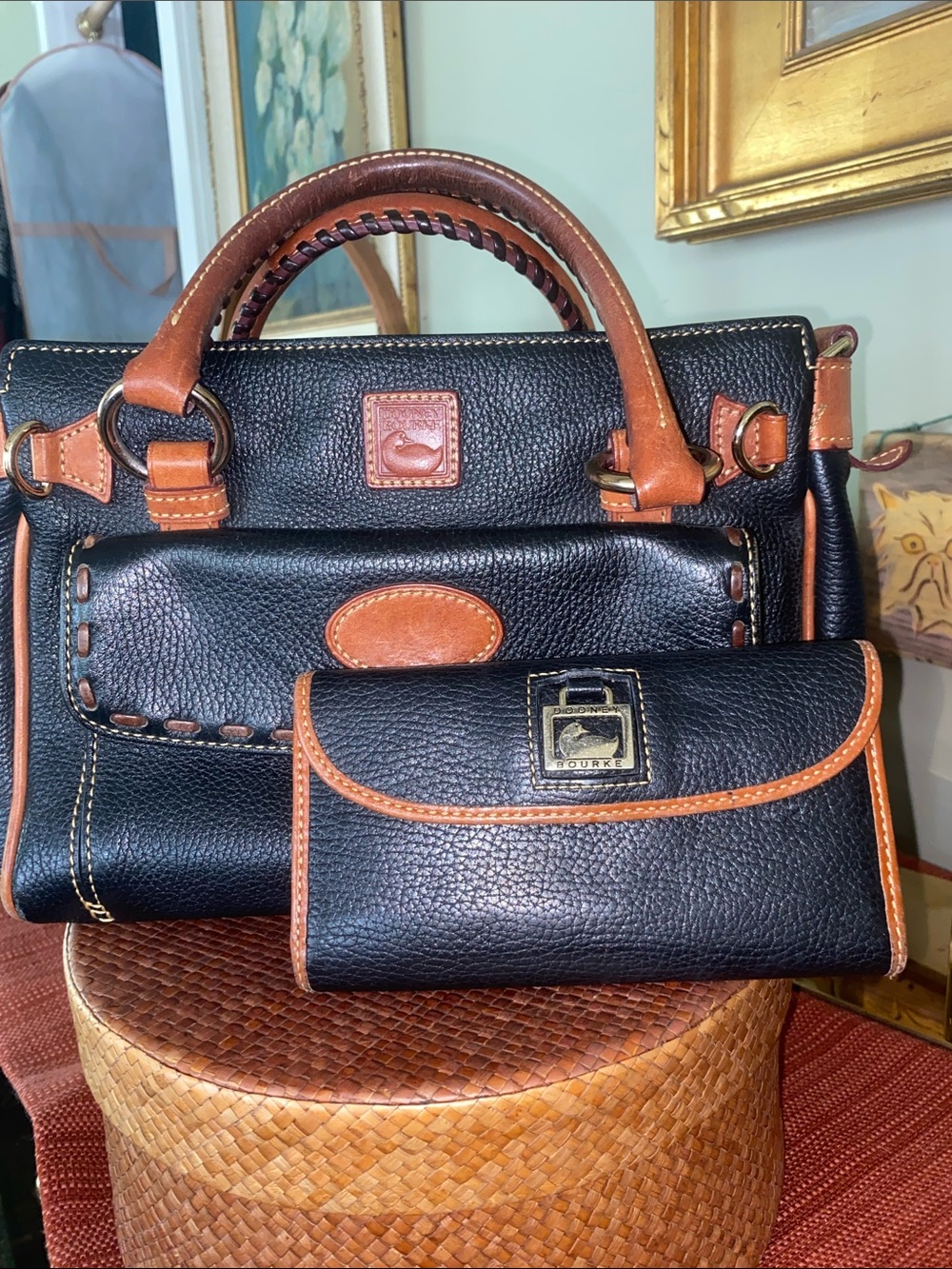 Dooney & Bourke Florentine Satchel Double Top Handle & Wallet